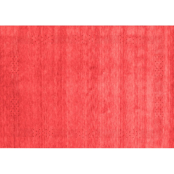 Ahgly Company Indoor Rectangle Abstract Red Contemporary Area Rugs, 7' x 10'