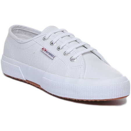 

Superga 2750 EFGLU Women s Lace Up Leather Sneakers In White Size 9