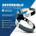 thumbnail image 2 of Medical Alert Bracelets - Slim Reversible Silicone Alert Band for Women & Men, Customizable Laser Engraved with Emergency Medical Card & Personal Health Record Access - Black/Gray, 2 of 8