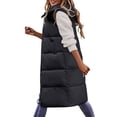 thumbnail image 2 of Oversized Down Vests Women's Outdoor Coats Hooded Long Puffy Vests Winter Coats Sleeveless Insulated Jackets Women's Vests Vest Long Dress Jacket Convertible Vest Womens down Jacket Heavy Heated Vest, 2 of 7