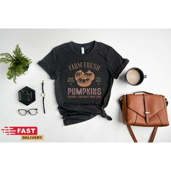 Farm Fresh Pumpkins Shirt, Happy Thanksgiving T-shirt, Fall Shirt, Halloween Tee, Pumpkin Season Shirt, Pumpkin T-shirt