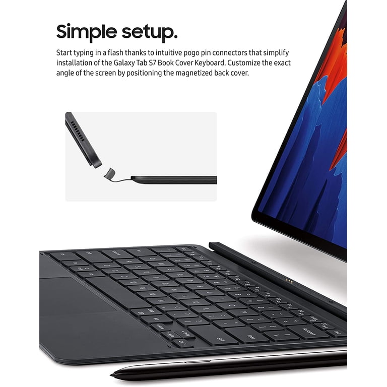 Samsung Galaxy Tab S7 Book Cover Keyboard - Black (NEW): Tablet
