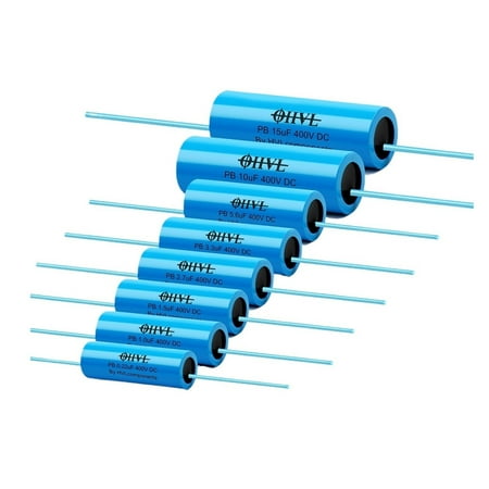 

2Pcs Capacitor 400V HIFI Fever Electrodeless Coupling 0.22UF 0.47UF 1UF 1.5UF 2UF 3.3UF 4.7UF 5.6UF 8.2UF 10UF -------- Long Lasting