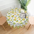 thumbnail image 4 of Round Tablecloth 60 Inch,Stain Resistance Polyester Table Cloth,Table Cover for Kitchen Dining Table, Buffet Parties and \u200bCamping-Lemon, 4 of 5