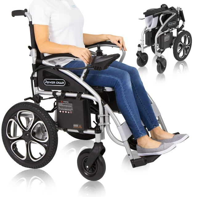 Silla de ruedas eléctrica plegable Vive - Silla de ruedas plegable, scooter eléctrico estrecho, resistente, homologada por la TSA - Tamaño compacto para adultos mayores - Batería portátil, plegable, a