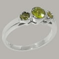 thumbnail image 3 of LBG British Made 14k White Gold Natural Peridot Womens Statement Ring - 33 size options - Size 6.75, 3 of 6