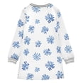 thumbnail image 6 of Girls' long-sleeved dress Snowflake Blue Girls' A-line dress with ribbed cuffs Soft and comfortable, 6 of 6