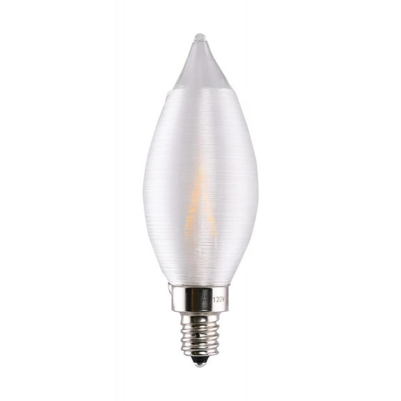 2W CA11 LED - Satin Spun Clear - Candelabra base - 2700K - 120V - 12-Pack