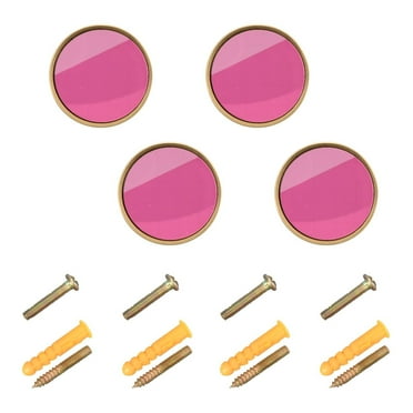 Ryvnso Pink Background Cabinet Knobs Kitchen Door Round Pulls Drawers Dresser Cupboard Knob Set of 4