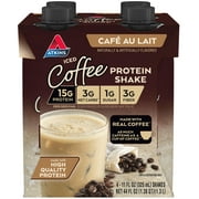 Atkins Iced Coffee Caf Au Lait Protein Shake, 11 fl oz, 4 Count