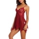 thumbnail image 1 of Traje De Lencería, Ropa De Dormir De Malla De Encaje Transparente, Color Sólido, Cómodo, Agradable A La Piel, Cuello En V Con Bragas Para Luna De Miel Recién Casada ANGGREK Otros, 1 of 6