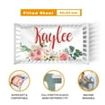 thumbnail image 3 of KAINSY Personalized Crib Bedding Set for Girls, Custom Highland Cow Pink Floral Bedding Set With Name, 5 Pcs Bedding Set for Infant, Fitted Crib Sheet Blanket Pillow Cover Changing Pad Cover, 3 of 9