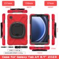 thumbnail image 3 of Case for Samsung Galaxy Tab A9 8.7 inch, 360 Degree Rotating Hand Grip Shockproof Cover with Shoulder Strap, Red, 3 of 7