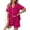 Rose Red, variant on Ekouaer Pajamas Set for Women 2 Piece Pjs Short Sleeve Sleepwear Button Down Lounge Shorts Sets