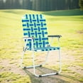 thumbnail image 5 of Coraluna Patio Lawn Webbed Folding Chairs Set of 2, Outdoor Beach Portable Lawn Chair Camping Chair Beach Chair for Yard, Garden Dining (Blue, Classic), 5 of 8