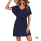 thumbnail image 2 of Vestido mujer Sonducket cuello en V manga corta Azul oscuro, 2 of 6