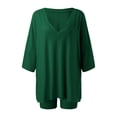 thumbnail image 5 of WAYUTE Short Sets Women 2 Piece Outfits V Neck Casual Short Sleeve Shorts High Waisted Workout Athletic Wear Solid Color Slim Fit Outfit, 5 of 5