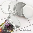 thumbnail image 3 of 10 Pack Metal Mason Jar Lids Wide Mouth Mason Canning Jars Top Food Storage Caps Silver Tone, 3 of 7