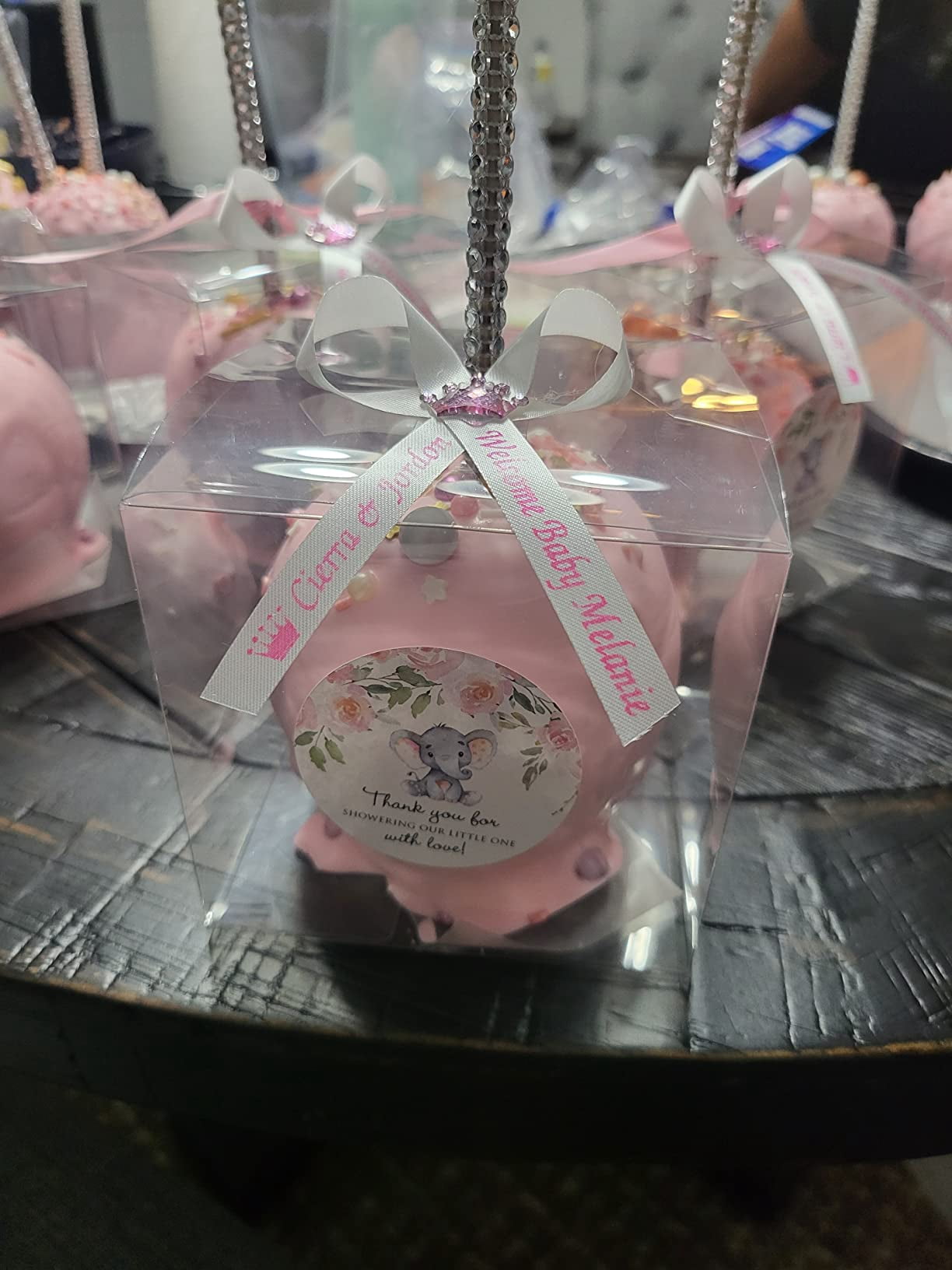 Personalized Ribbons Baby Bridal Shower Wedding Favors Custom Made Blue 25 Bows
