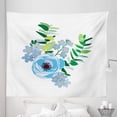thumbnail image 1 of Boho White Tapestry, Floral Arrangement with Forget-me-nots and Anemone Hand-drawn Art, Fabric Wall Hanging Decor for Bedroom Living Room Dorm, 5 Sizes, Ivory and Deep Sky Blue, by Ambesonne, 1 of 1