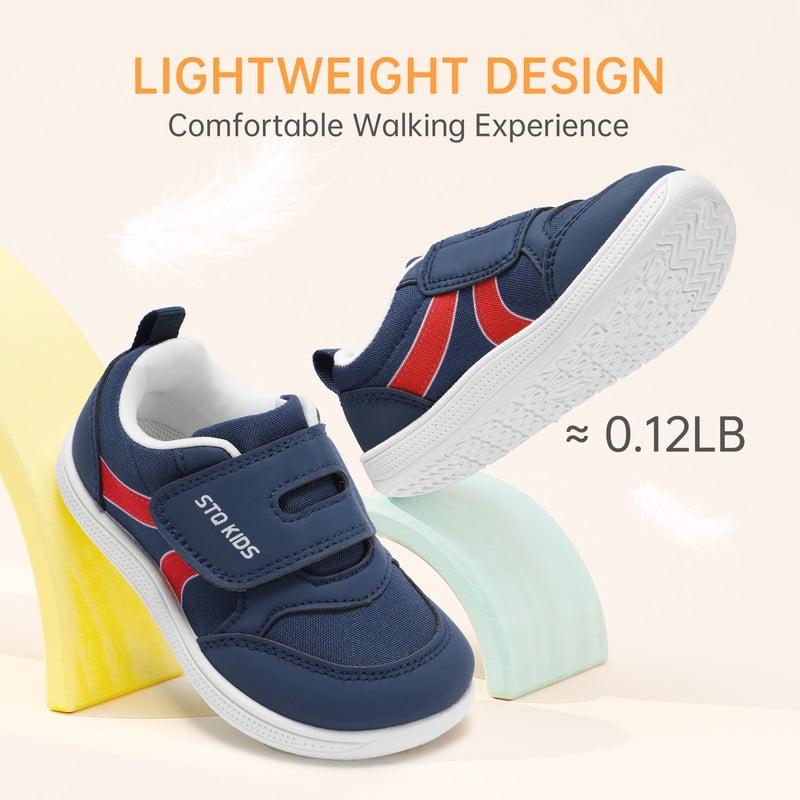 Toddler Wide Toe Box Shoes Non Slip Barefoot Shoes Sneakers Kids Tennis Shoes Preschool Lightweight Comfortable Outdoor Activities Navy Toddler Size 8