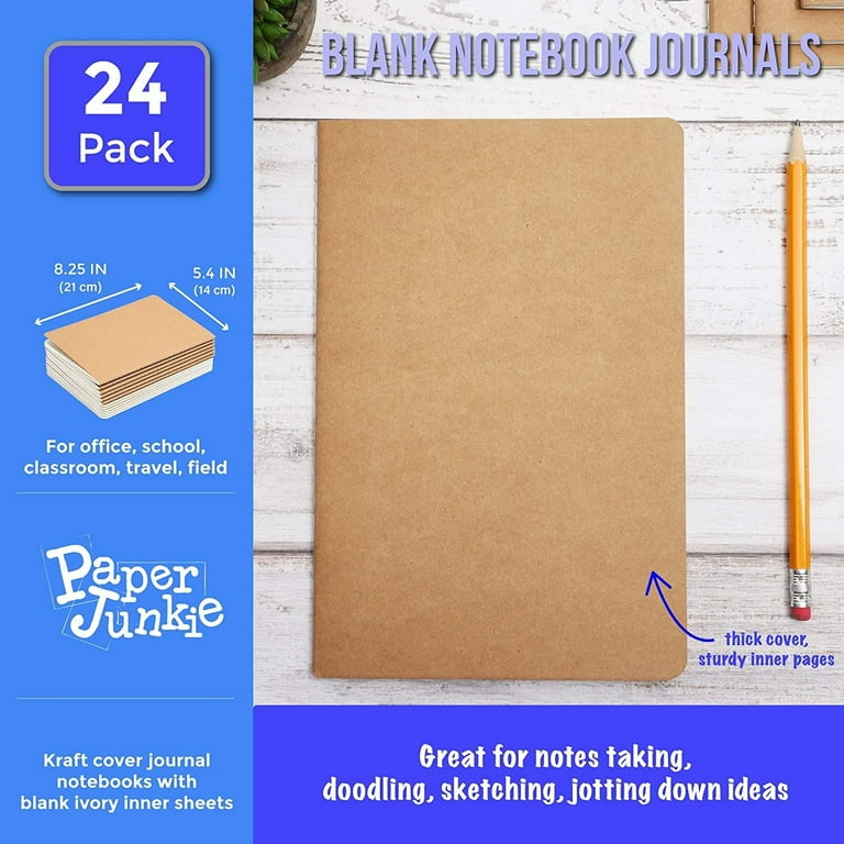 A5 Kraft Notebooks, Blank Page Journals In Bulk, Sketchbooks Bulk