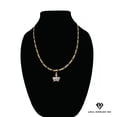 thumbnail image 1 of Collar de oro de 14 quilates con colgante de corona de diamantes, el mejor regalo unisex para madre, padre, novia, novio, ella, él, collar de cadena Figaro de 14 quilates de Aria Jeweler Daily, 1 of 5