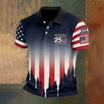 thumbnail image 2 of 250 Anniversary USA Polo Shirt, 1776-2026 Fourth Of July Cotton T Shirt Crewneck Pullover Short Sleeve T Shirt #02 Navy Size XXXL, 2 of 3