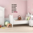 thumbnail image 1 of Girls I am Smart I am Unique I am Kind Inspirational Quotes & Sayings Wall Decal Decoration Inspirational Positive Vinyl wall Art Quote Lasts Years and Easily Removable - Size: 28 In(W) x 40 In(H), 1 of 5