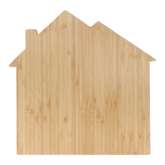 BambooMN House Shaped Bamboo Serving and Cutting Board - 11.75" x 12" x .75" - 10 Piece