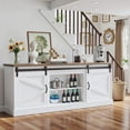 thumbnail image 3 of 66.9'' Kitchen Buffet Sideboard with Sliding Barn Doors, Sideboard Buffet Cabinet for Kitchen or Dining Room,Large Storage with Adjustable Shelves, 300 lbs Tabletop Load, Cable Hole, Metal Handles, 3 of 8
