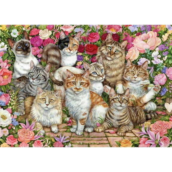 Floral Cats, a 1000-piece Puzzle by Jumbo