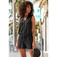 thumbnail image 2 of LASCANA Women's Sleeveless Drawstring Romper Buttons, 2 of 6