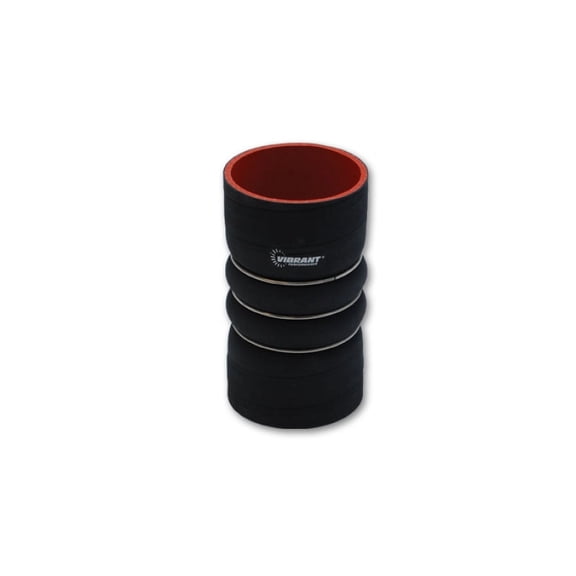 Vibrant 4 Ply Aramid Hump Hose w/3 SS Rings 6in ID x 6in Length - Black