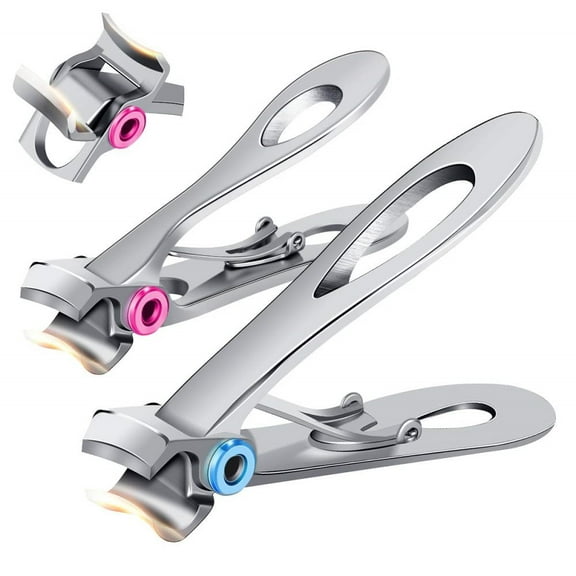 2 Pieces Oversized Thick Nail Clippers Wide Jaw Nail Cutter for Thick Toenails and Fingernails, Nail Clippers Stainless Steel Toenail Fingernail Clipper Trimmer