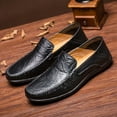 thumbnail image 6 of Men's Casual Loafers Slip On Leather Shoes Male Lightweight Driving Shoes Moccasins Classic Penny Loafer Flats Boat Shoes Outdoor Walking Shoes, 6 of 12