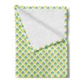 thumbnail image 2 of Abstract Soft Flannel Fleece Blanket, Continuous Demonstration of Dotted Forms Fruit Like Looking Elements, Cozy Plush for Indoor and Outdoor Use, 70" x 90", Dark Seafoam and Yellow, by Ambesonne, 2 of 5