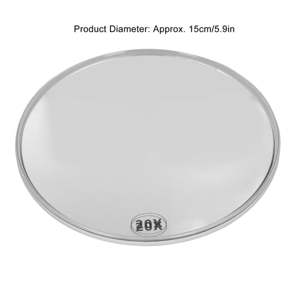 Round 20X Magnification Mirror With Strong Suction, Ideal For Travel Precise Makeup Application