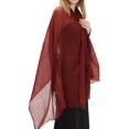 thumbnail image 7 of Lumtrix Vintage Scarf Fringed Edges Lightweight Breathable Wrap Sheer Daily Outdoor Shawls Red One Size, 7 of 7