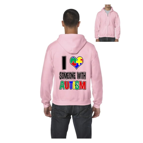 Mens Autism Awareness Full-Zip Hooded Sweatshirt