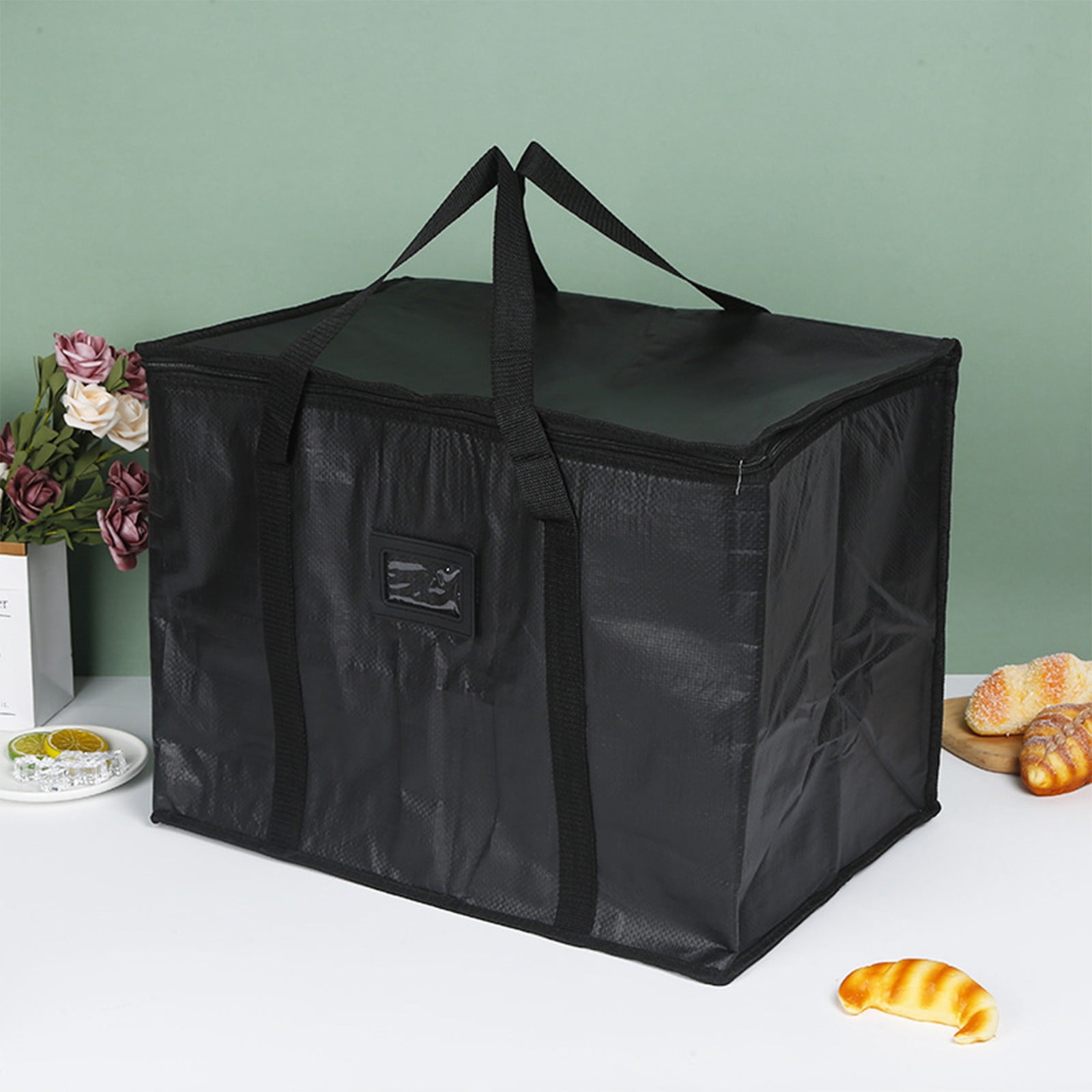 Panier De Courses Isotherme Pliable 18L - Avec Couvercle, Fermeture éclair, Poignées, Pour Pique-nique, Plage - 10