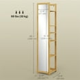 thumbnail image 3 of HOMCOM 66" x 14" Full Length Mirror with Shelf Bamboo Frame Nature Wood, 3 of 10