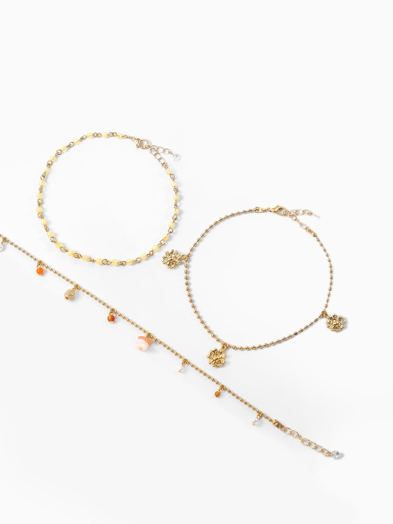 No Boundaries 3 Piece Multicolor Anklet Set