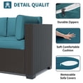 thumbnail image 3 of SHGJ&SOFT 7-Piece Outdoor Patio Furniture Set,All-Weather Rattan Wicker Modular Sectional Sofa,Water-Resistant Cushions&Glass Table,Patio Conversation Set for Backyard,Deck,Poolside(Peacock Blue,7pcs, 3 of 9