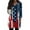 Blue, variant on Women's Fashion Casual Retro Independence Day Print V-Neck Mid-Length Tunic Tops with Pockets, 3/4 Sleeve Blouses, Comfortable Patriotic Shirt,Wine 2XL