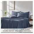 thumbnail image 5 of 21-Inch Queen Deep Pocket Sheet Set, 6-Piece Microfiber Sheets Premium Bedding, Queen Pillow Cases Set of 4, Microfiber Bedding, Dark Blue Pillow Cases, Dark Blue Sheets, 5 of 8