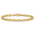 thumbnail image 2 of Auriga Fine Jewelry 10K Yellow Gold 5mm Hand-polished Fancy Link Anklet 9" for Women, 2 of 6