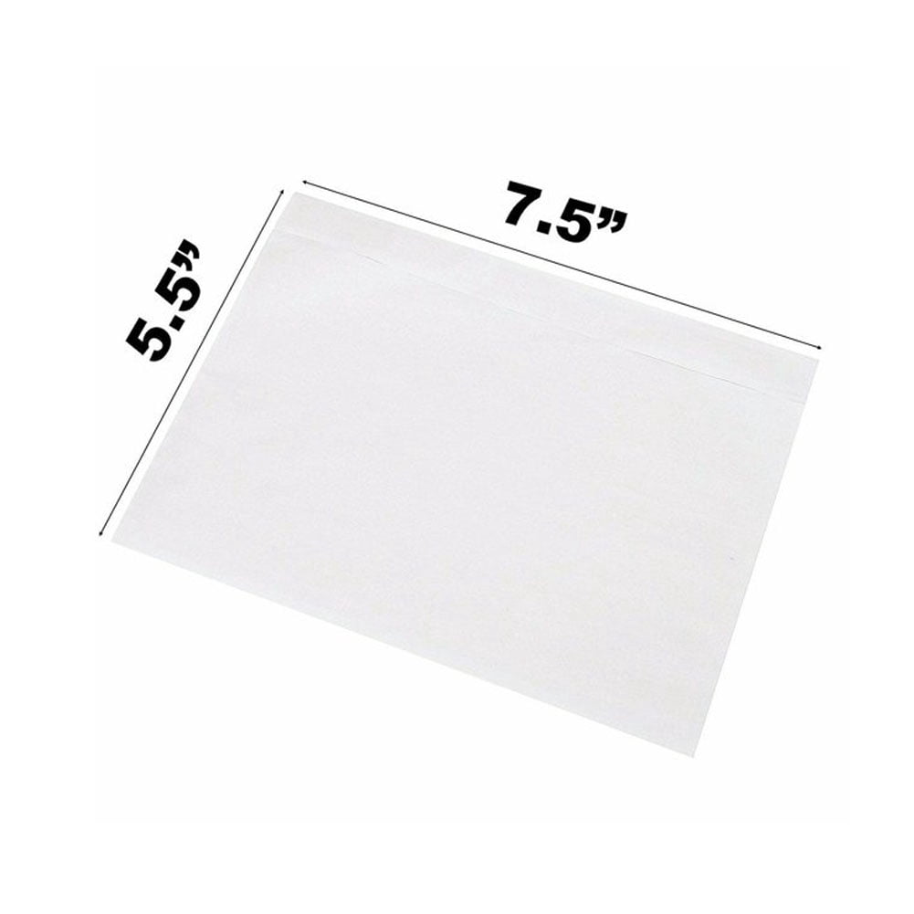 SJPACK 7.5" x 5.5" Clear Adhesive Top Loading Packing List, Shipping Labels Envelopes Pouches - 500 Packs
