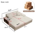 thumbnail image 2 of Modern Oversized Double Chaise Lounge Chair Indoor,Corduroy Loveseat Sleeper Sofa Bed with 2 Pillows and Side Cabinet,2 Seater Deep Seat Lounge Sofa for Living Room,Office,Apartment,Green, 2 of 8