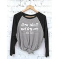 thumbnail image 2 of Mom Shirt Thou Shall Not Try Me Funny 3/4 Women Sleeve Baseball Jersey Shirt Small black/gray, 2 of 5